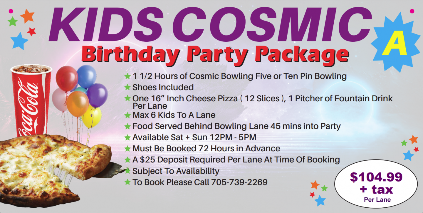 Barrie Bowling Birthday Party Rates
