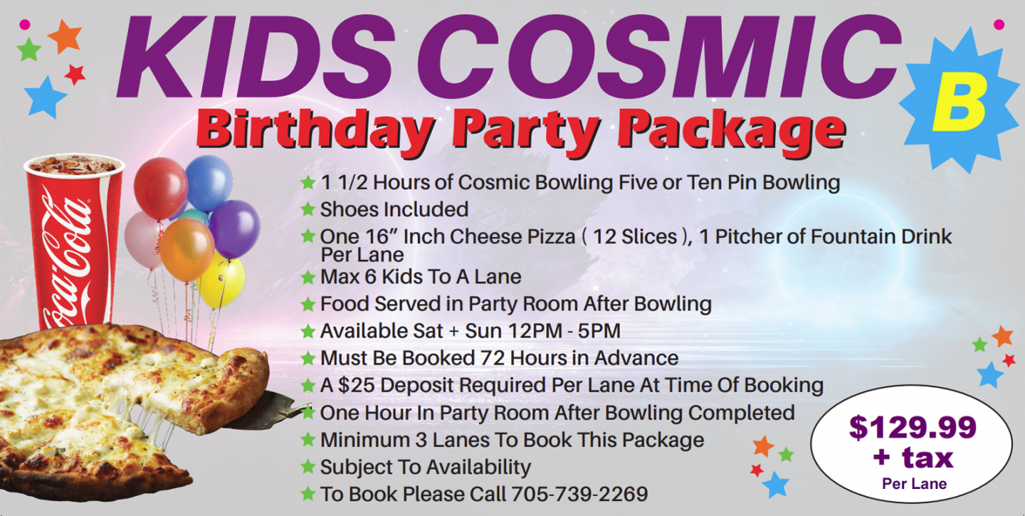 Barrie Bowling Birthday Party Rates