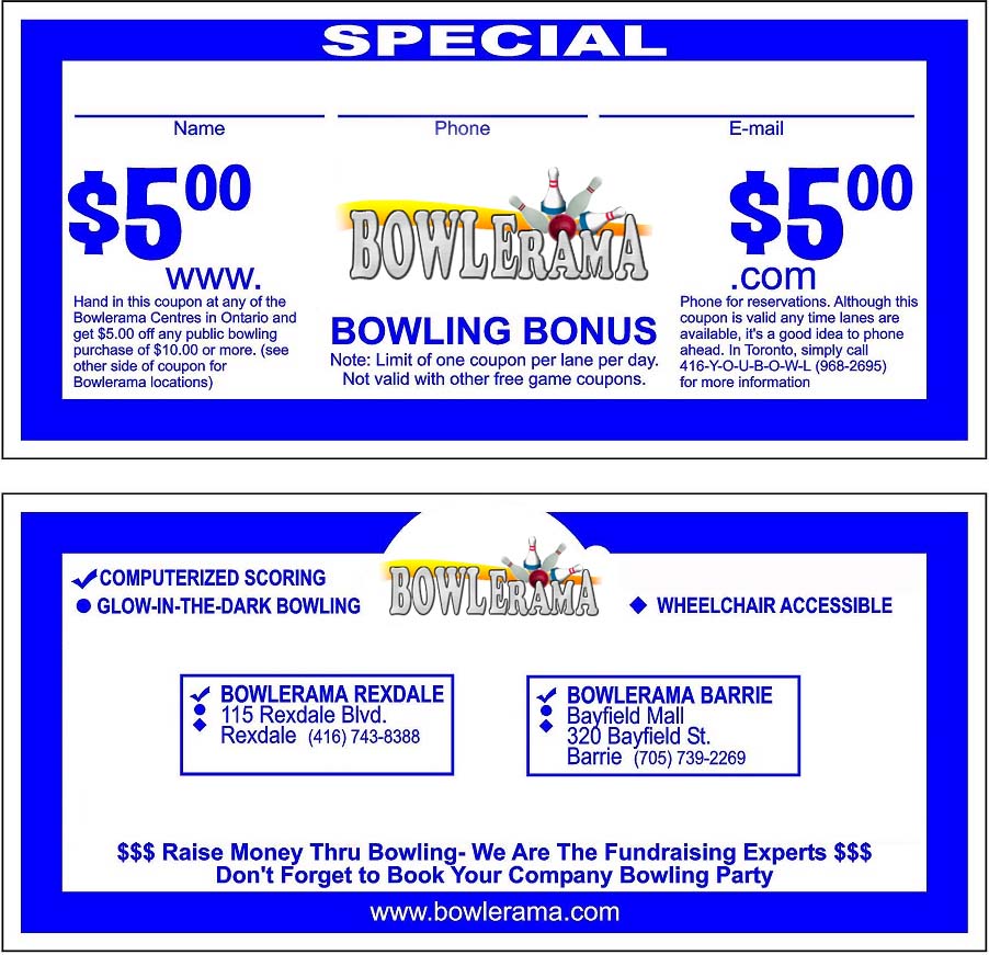 Discount Coupon - Bowlerama