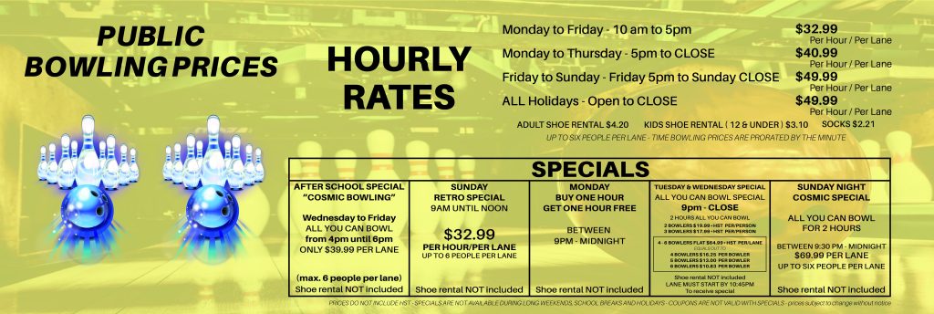 bowling prices in barrie