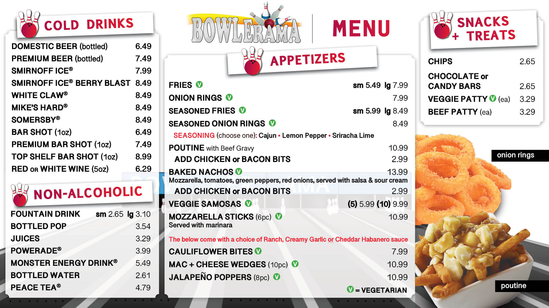 Bowlerama Rexdale Toronto food menu1