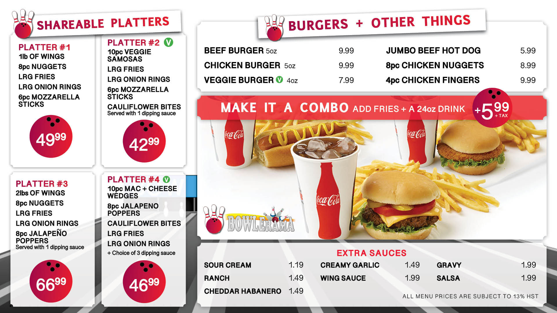 Bowlerama Rexdale Toronto food menu3